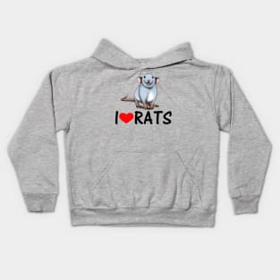 I LOVE RATS - Blue husky Kids Hoodie